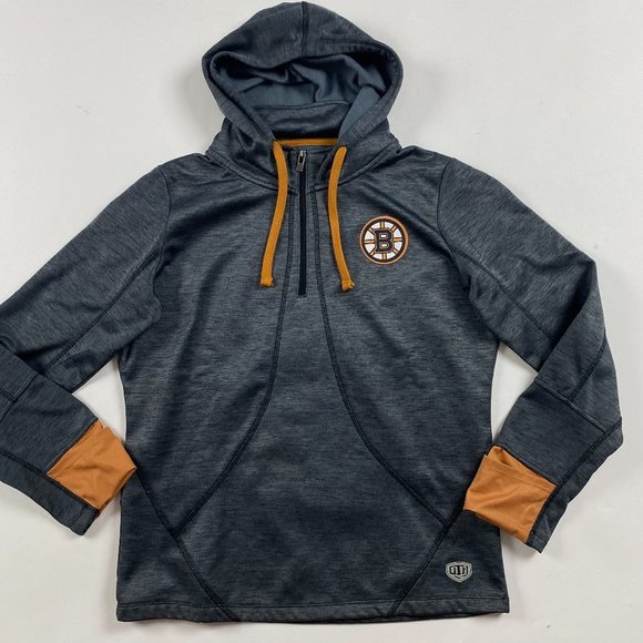 Boston Bruins Old Time Hockey Hoodie Women's Large Gray Performance - Picture 1 of 10